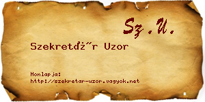 Szekretár Uzor névjegykártya